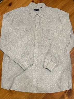 Roper Men's Western Snap Shirt - Light Blue Paisley